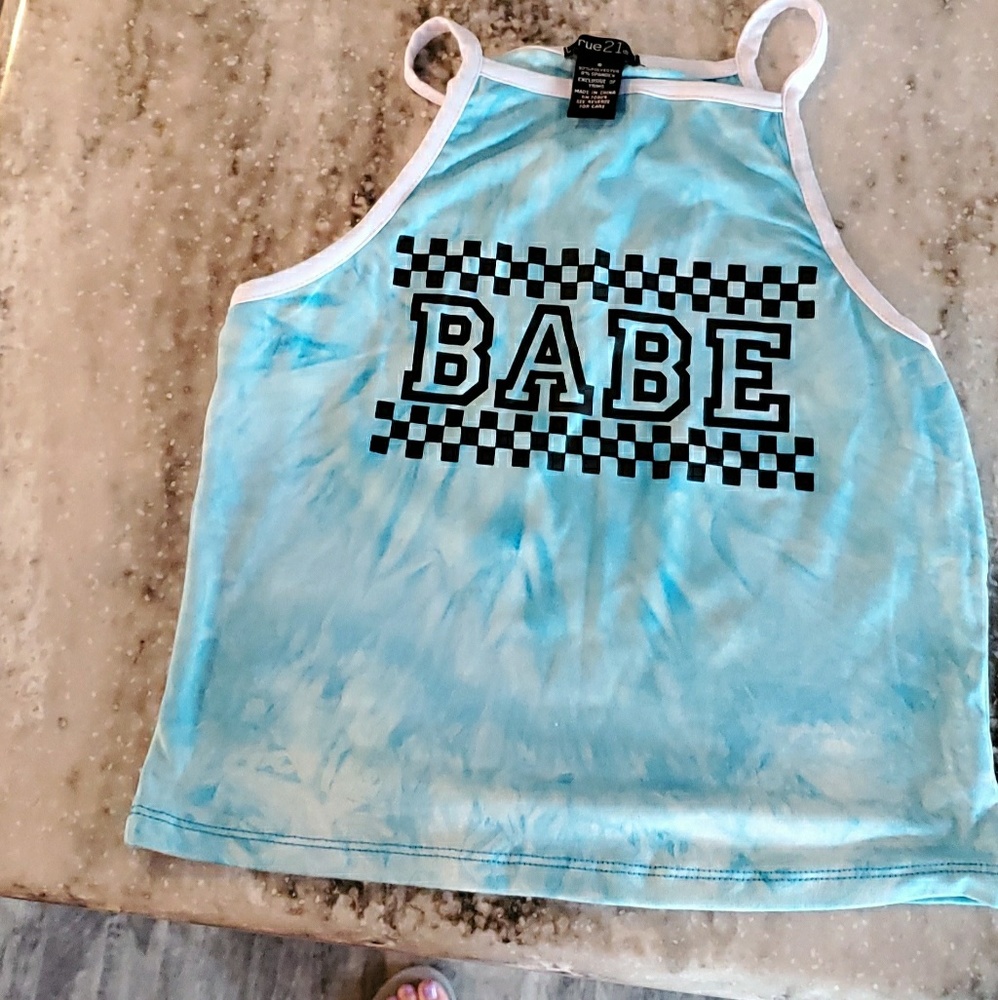 High neck crop tank
